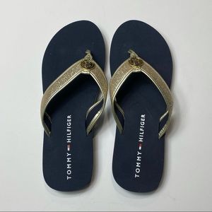 Tommy Hilfiger Gold Flip Flop Sandals NEW!!